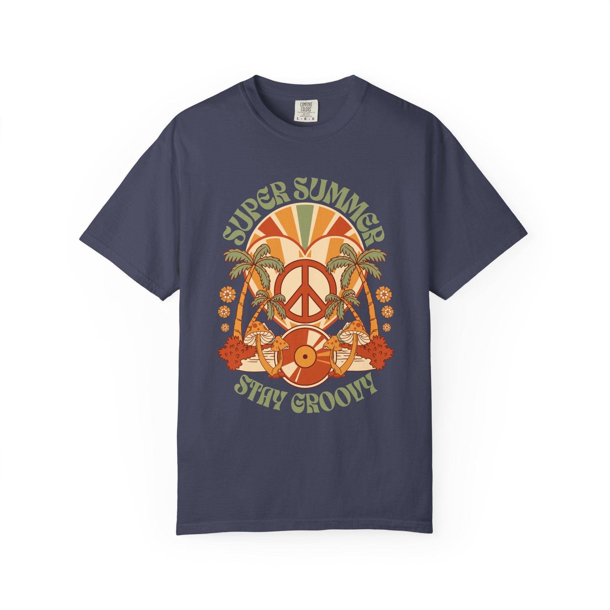 Super Summer Groovy Tee – Peace, Palms & Retro Vibes