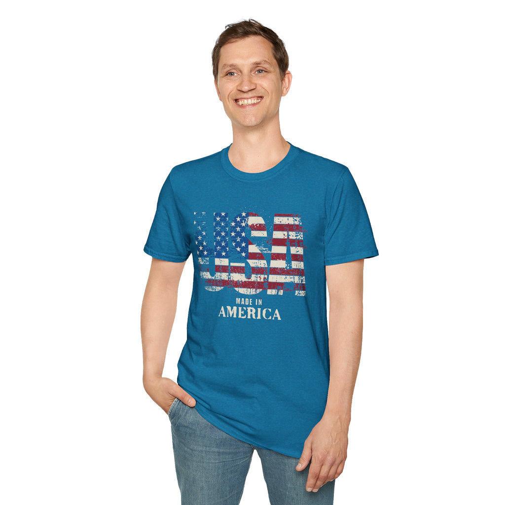 Made in America-American Flag Graphic Tee for the 4th of July