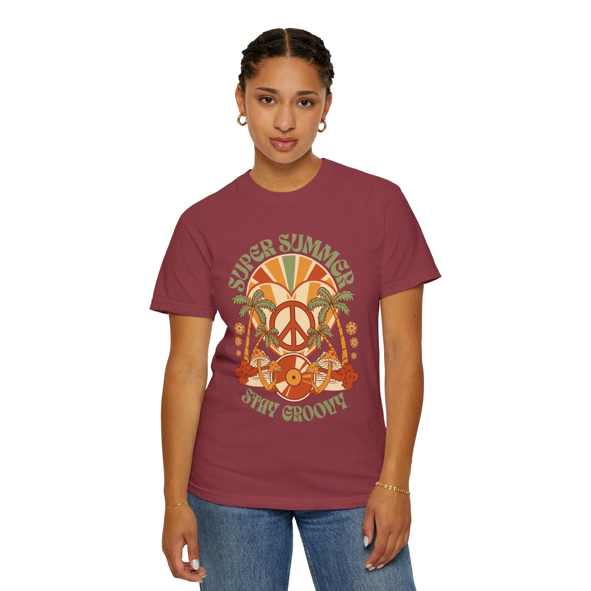 Super Summer Groovy Tee – Peace, Palms & Retro Vibes