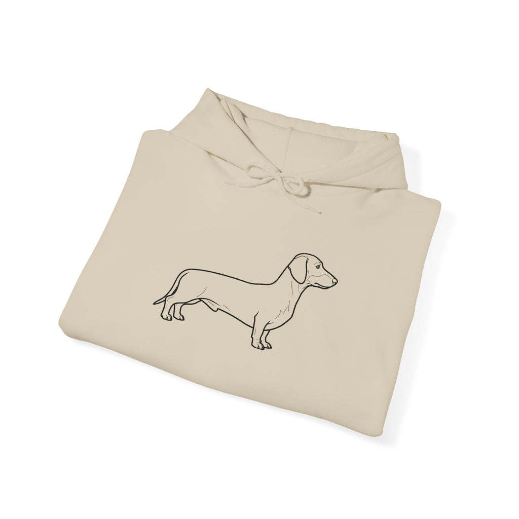 Dachshund Outline Hoodie — Minimalist Wiener Dog Sweatshirt