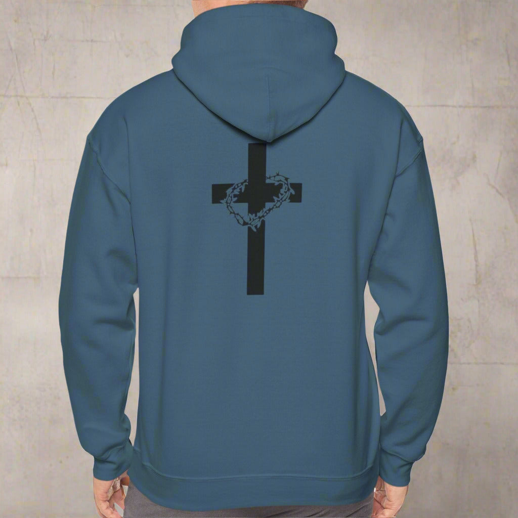 "He Is Risen" Cross & Crown of Thorns Christian Hoodie – Faith in Every Thread