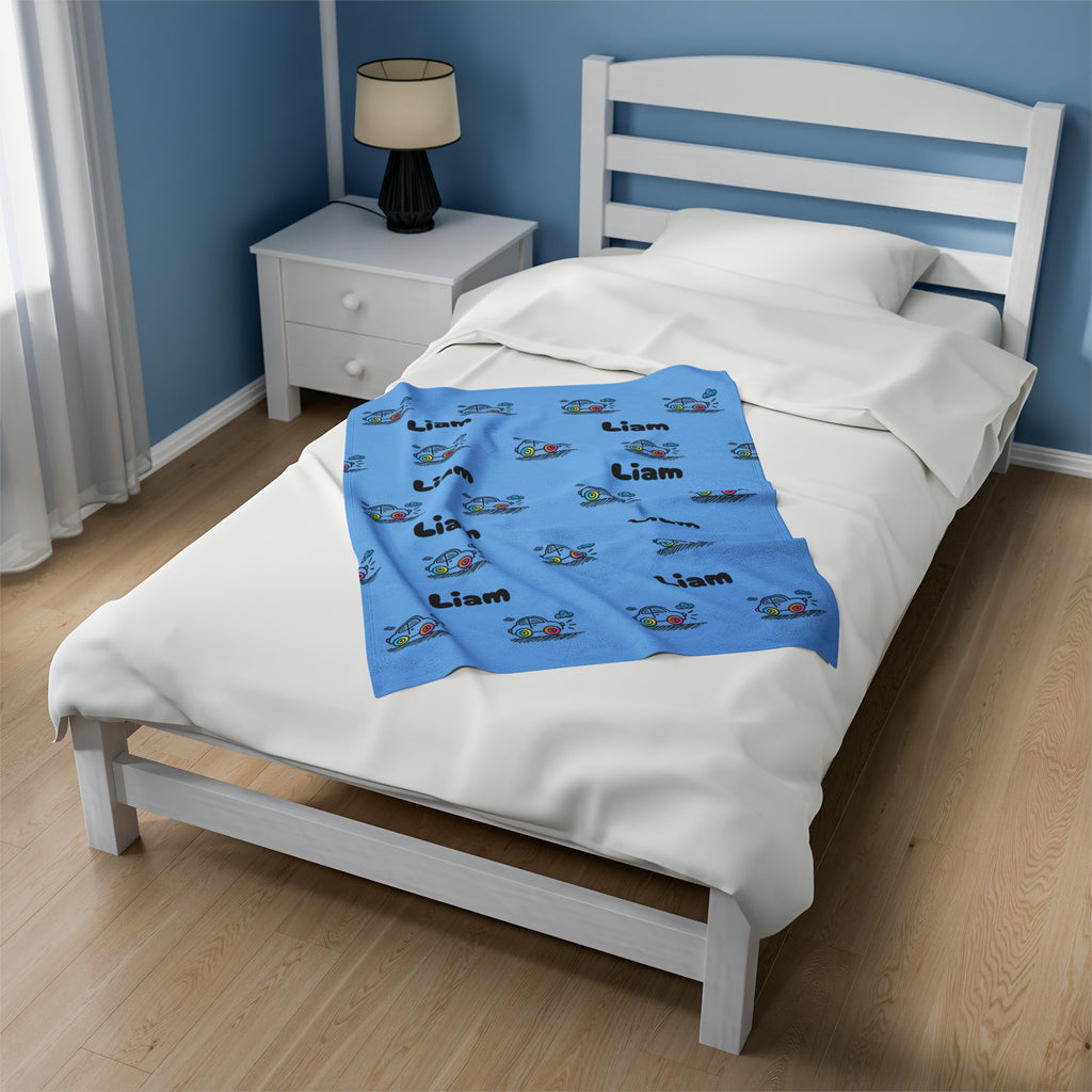 Customizable Velveteen Plush Blanket for boys