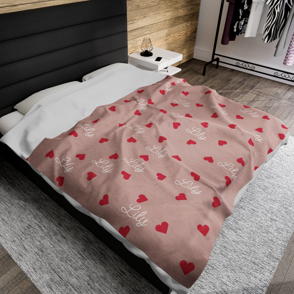 Customizable Velveteen Plush Blanket for girls