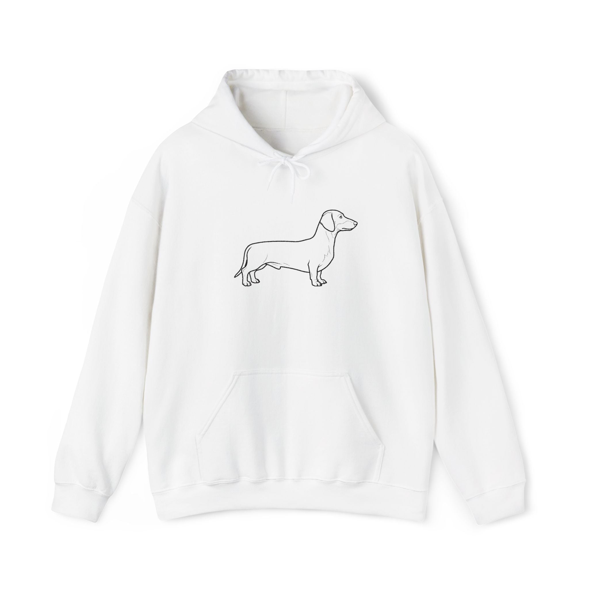 Dachshund Outline Hoodie — Minimalist Wiener Dog Sweatshirt