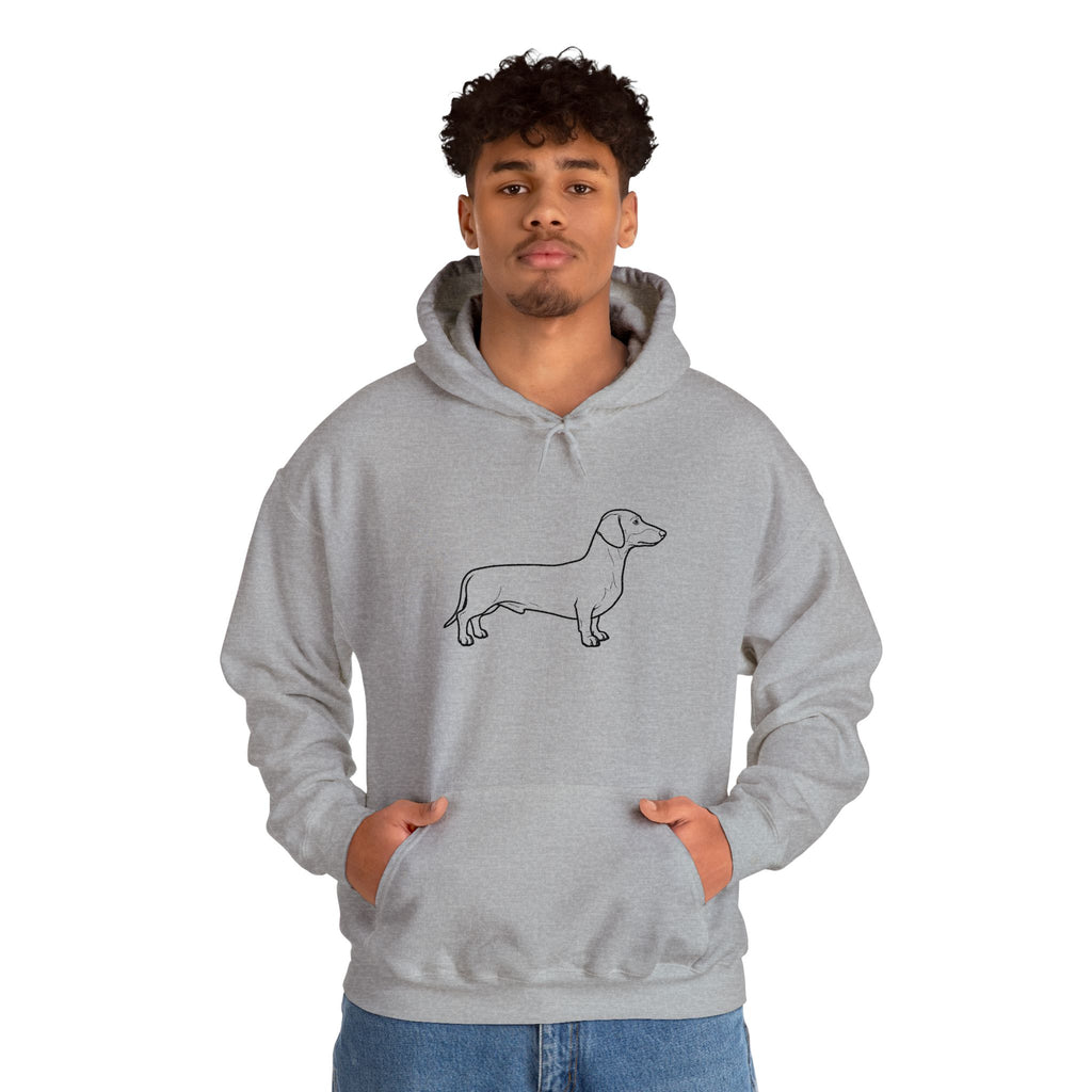 Dachshund Outline Hoodie — Minimalist Wiener Dog Sweatshirt