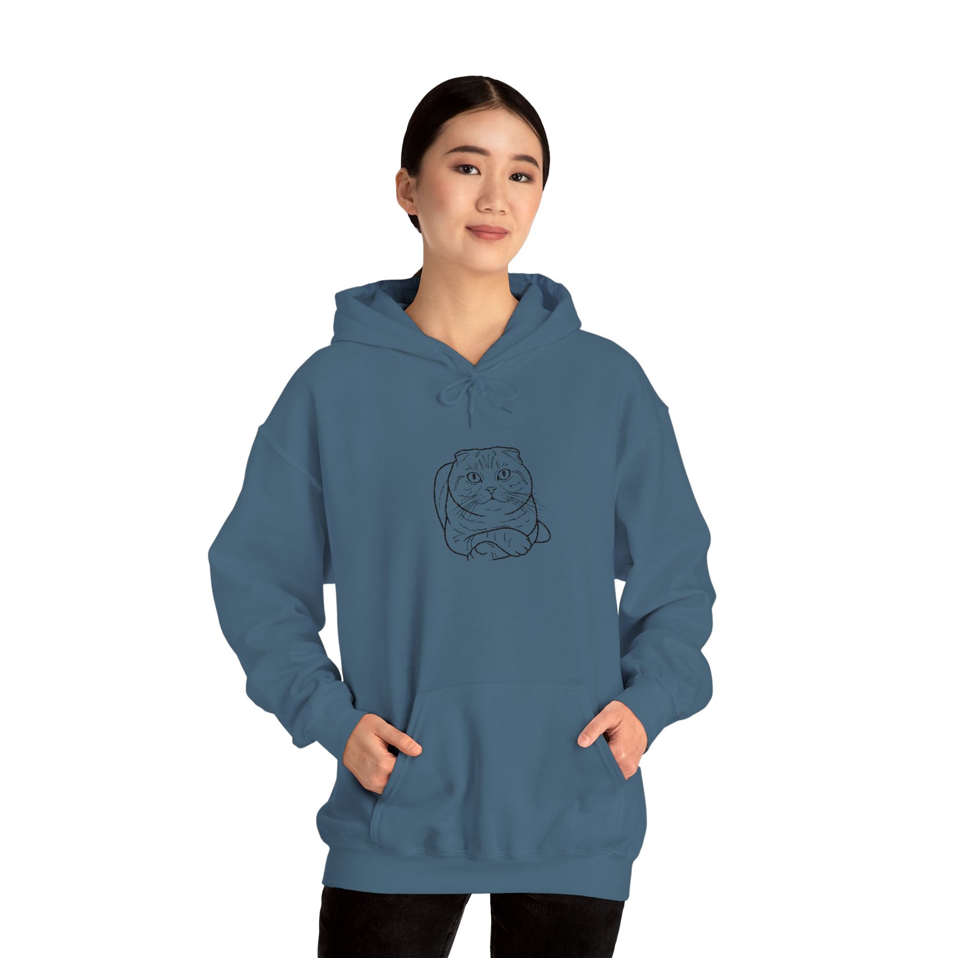Purrfectly Chill: Custom Embroidered Catnap Hoodie