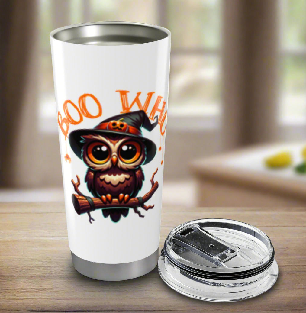 Boo Who? Insulated Halloween Coffee Tumbler 20oz Travel Mug