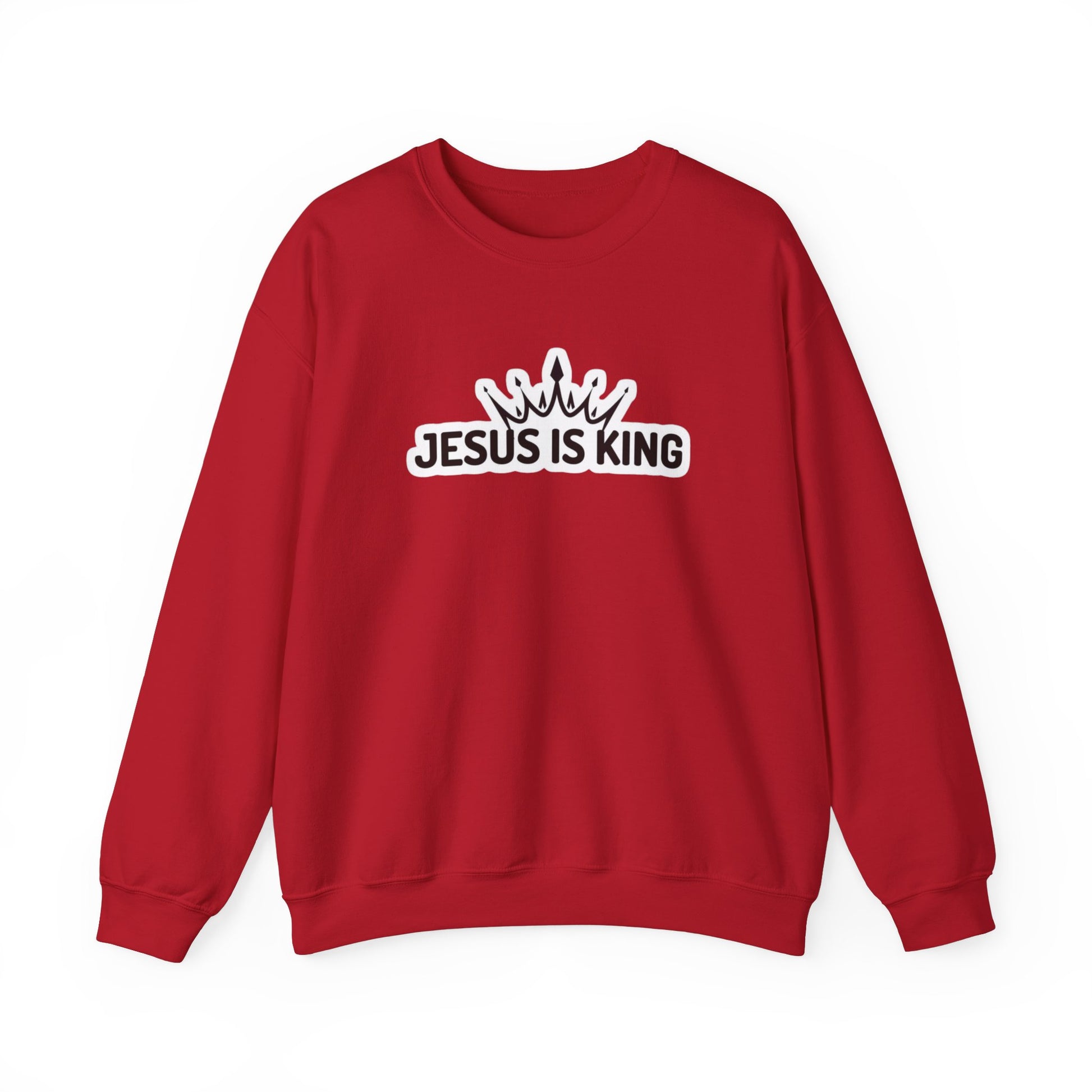 "Jesus is King" Christian Unisex Crewneck Sweatshirt – Bold Faith, Cozy Comfort