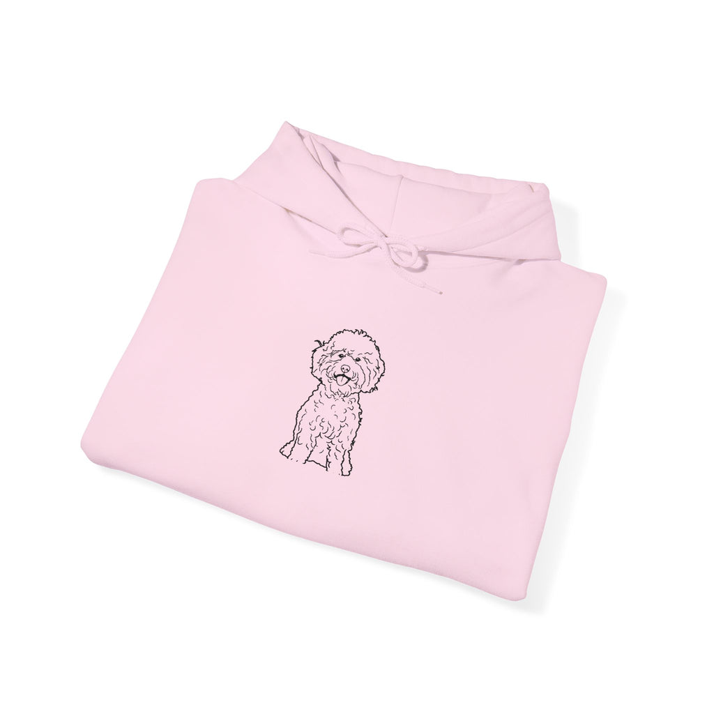 Doodle Poodle Hoodie — Minimal Cute Dog Sketch Pullover