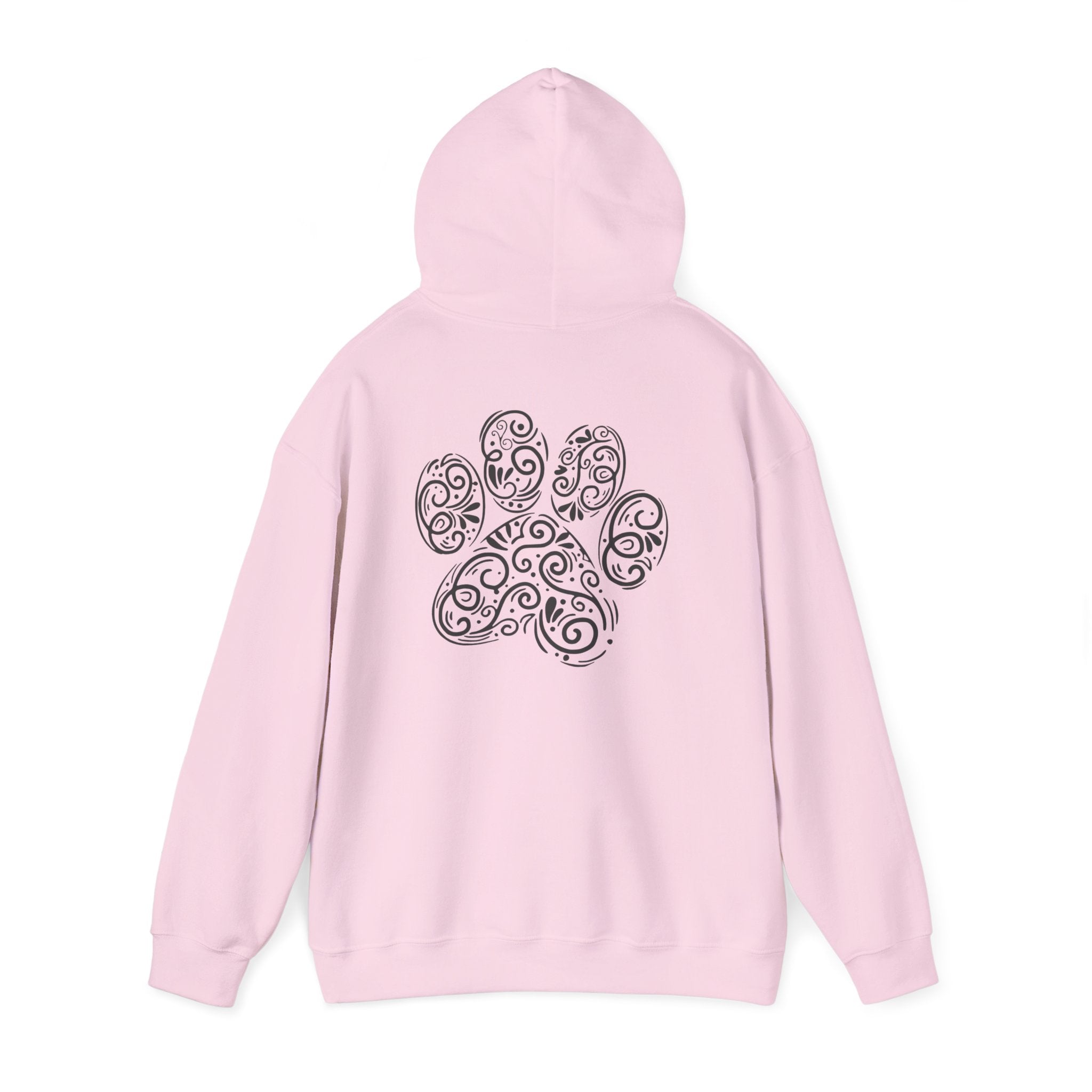 Pawprint Swirl Hoodie — Decorative Paw Print Animal Lover Sweatshirt