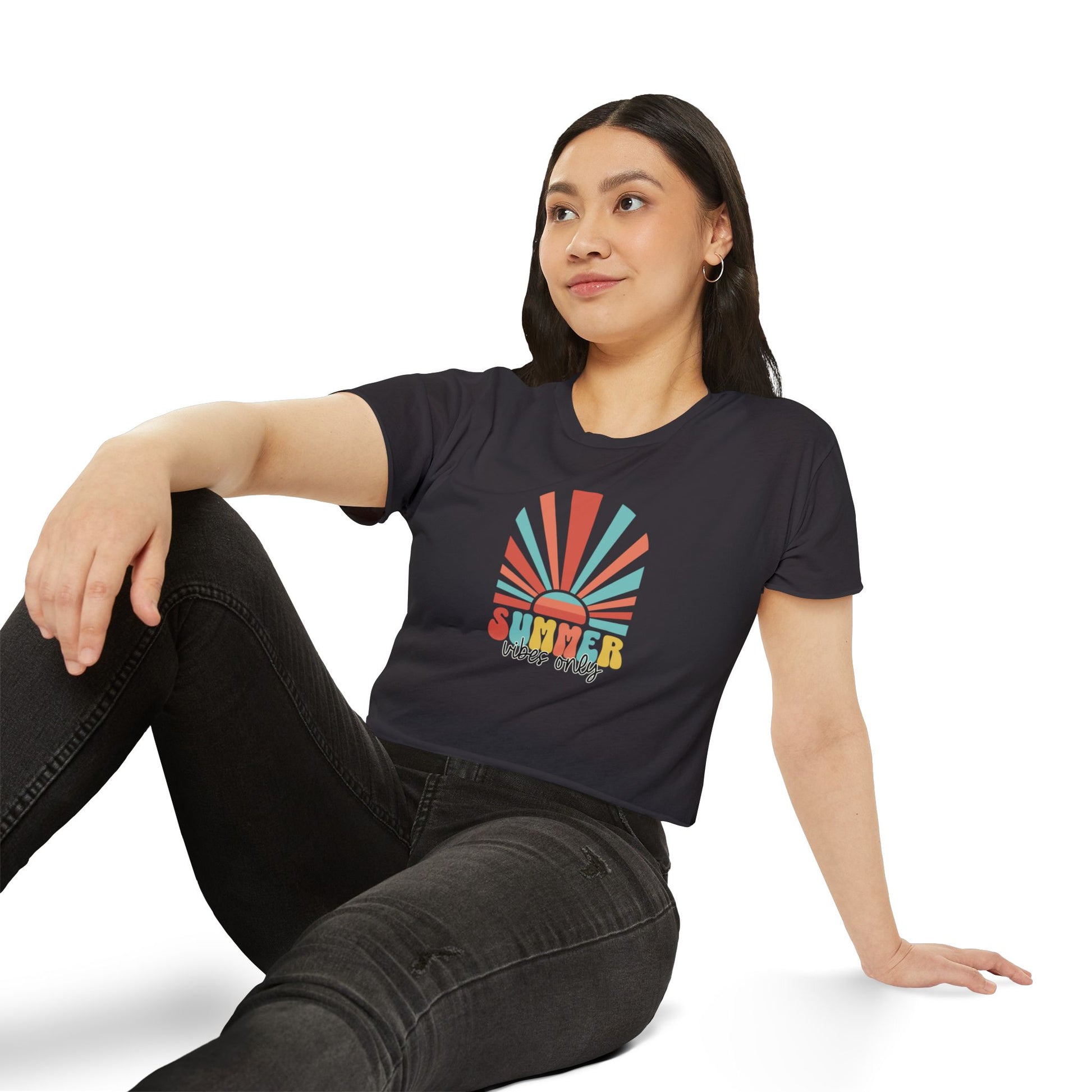 Summer Vibes Only Women's Festival Crop Tee