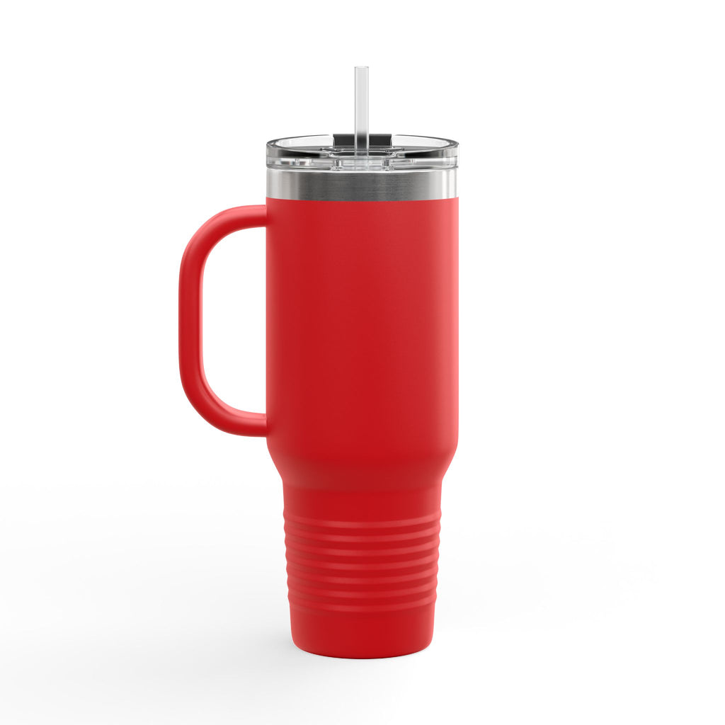 Custom Insulated Coffee Tumbler with Logo, Handle & Straw-Office Business Card Tumbler