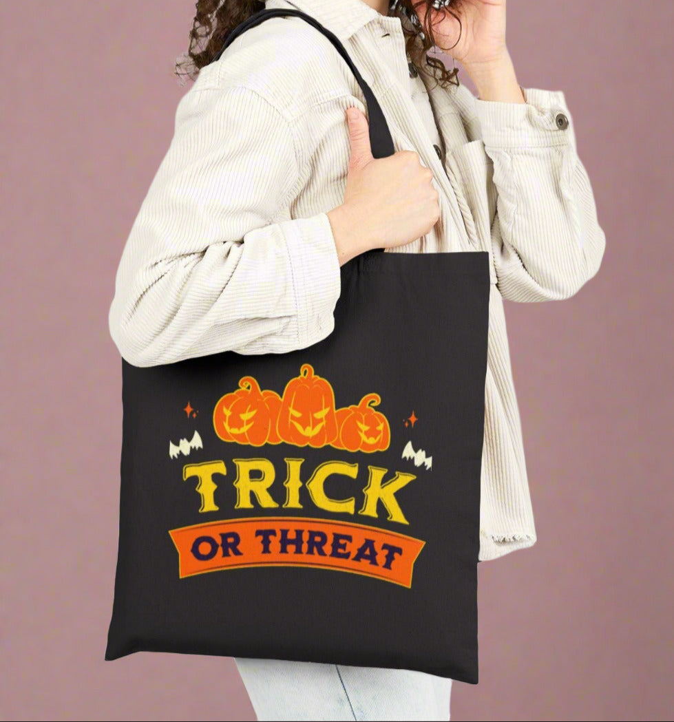 Trick or Threat Pumpkin Tote – Scary Cute & Candy-Approved