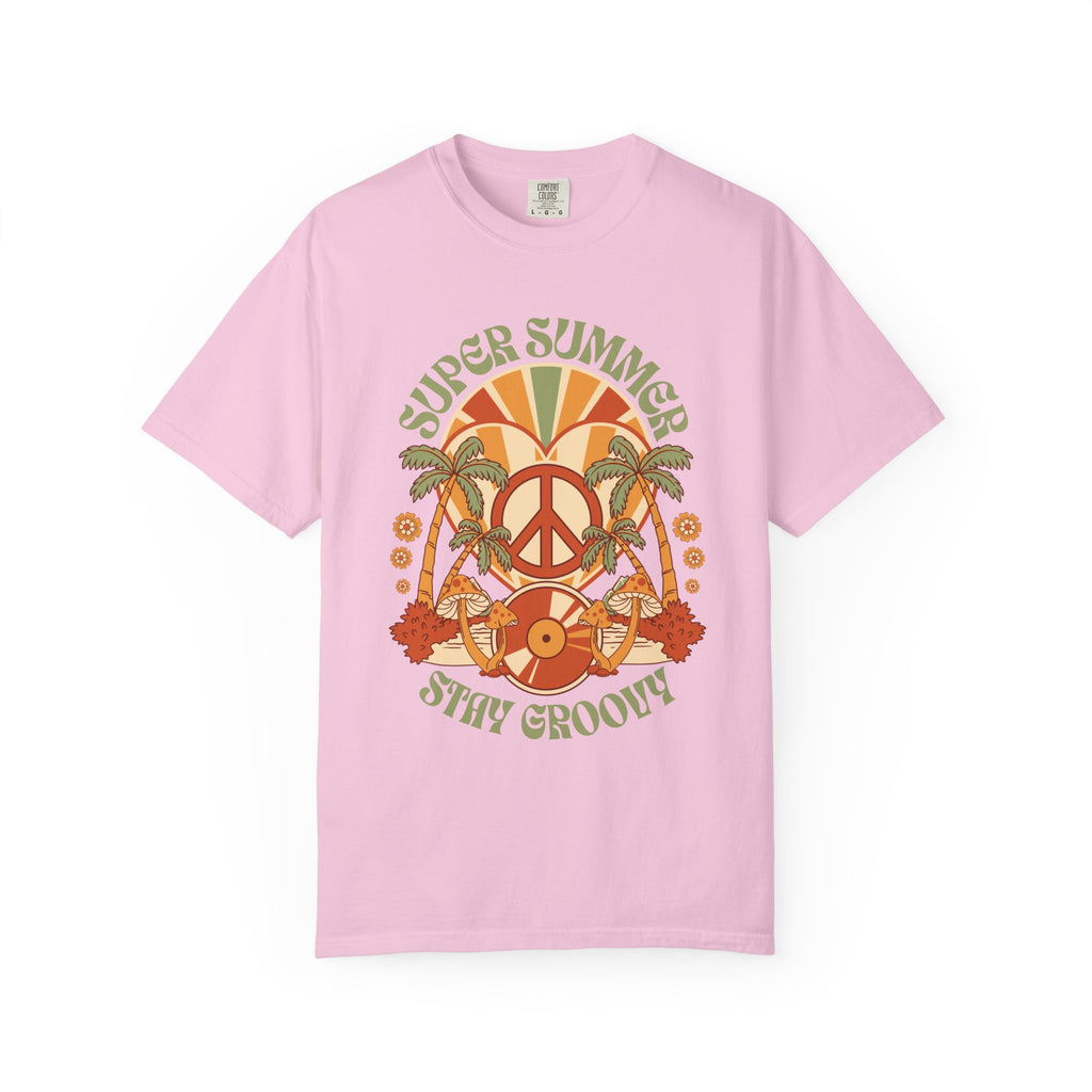 Super Summer Groovy Tee – Peace, Palms & Retro Vibes