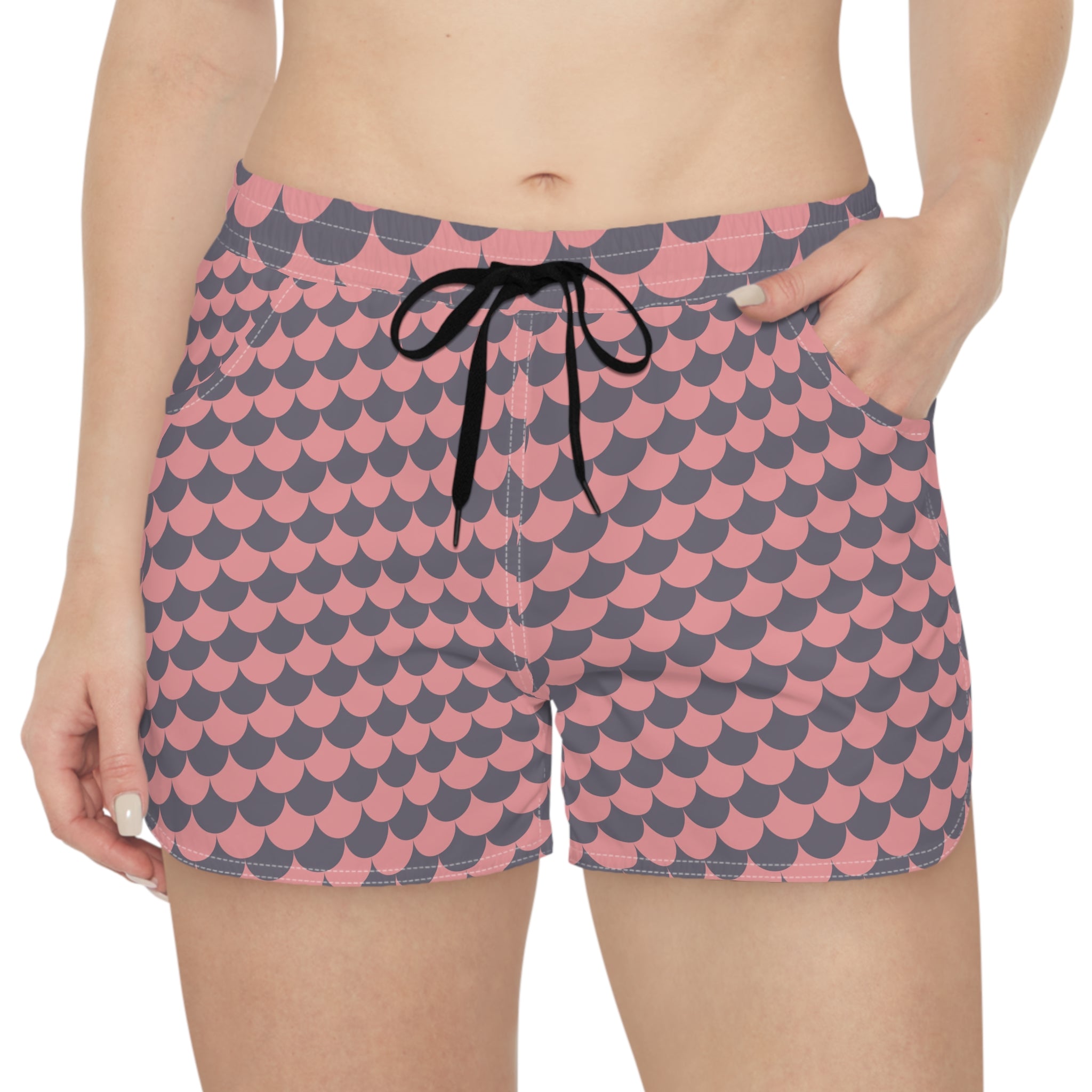 Blush Scale Women’s Beach Shorts-Chic Swim & Surf Shorts