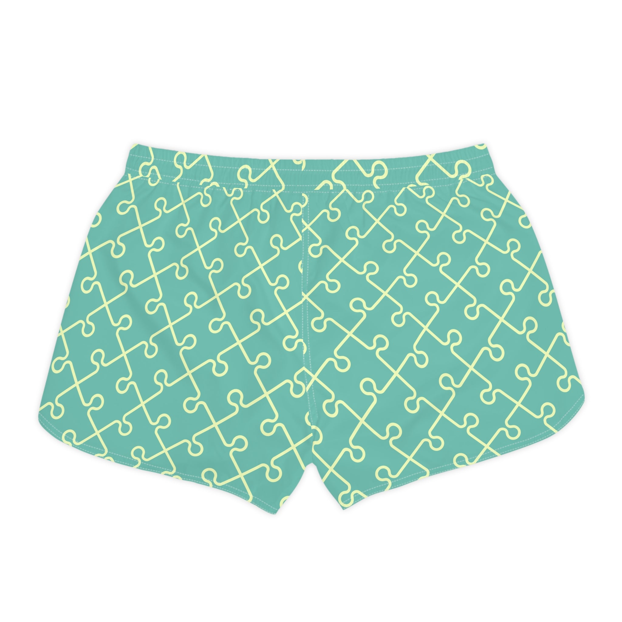 Puzzle Pop Women’s Casual Shorts-Lightweight Swim, Surf & Beach Shorts