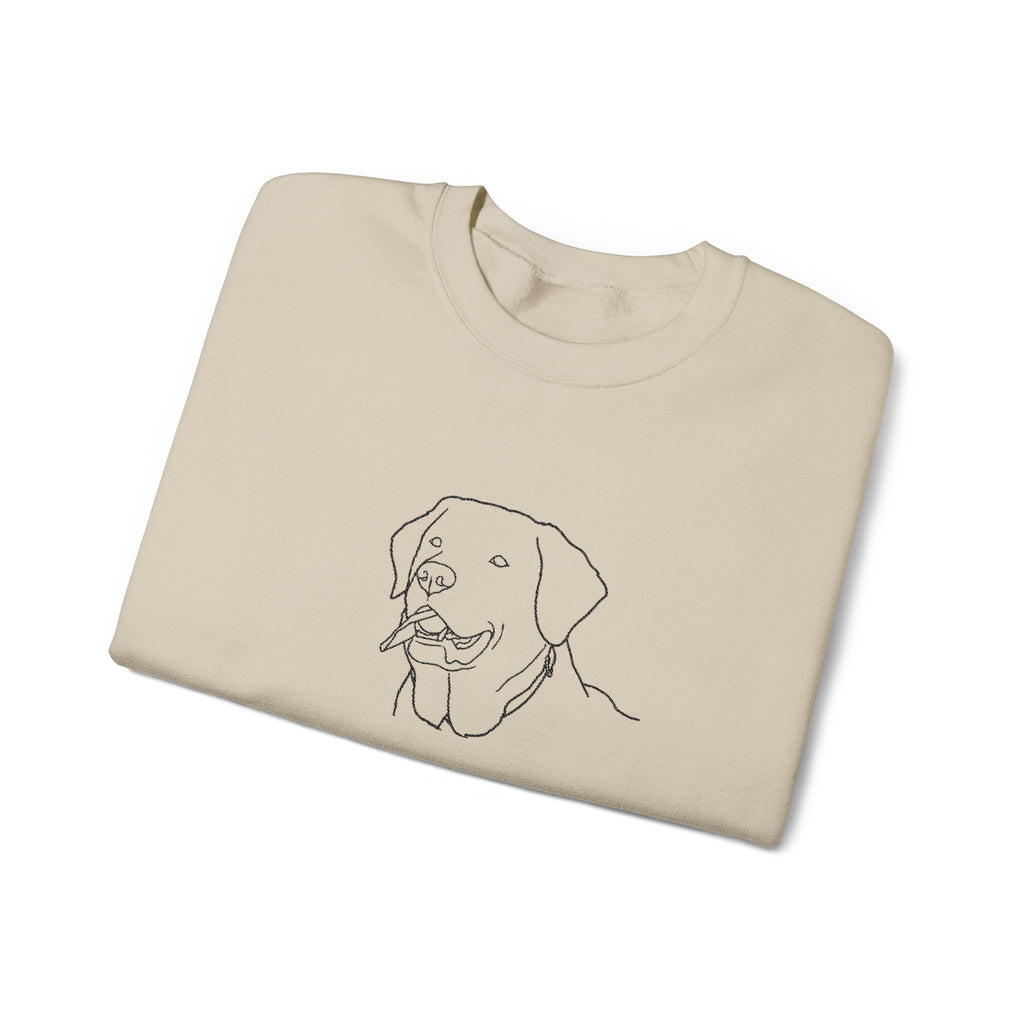 Labrador Love Graphic Crewneck Sweatshirt-Minimal Line Art