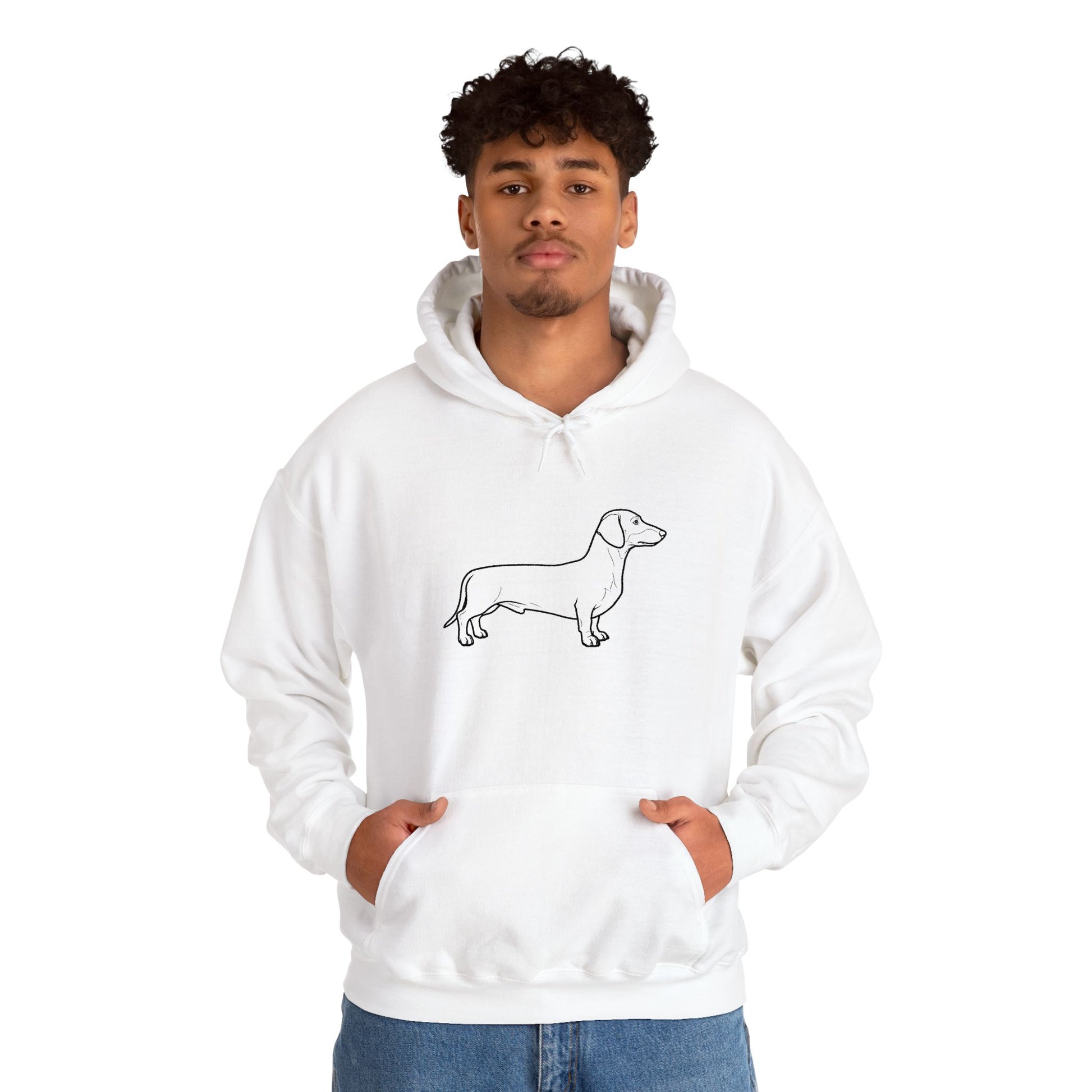 Dachshund Outline Hoodie — Minimalist Wiener Dog Sweatshirt