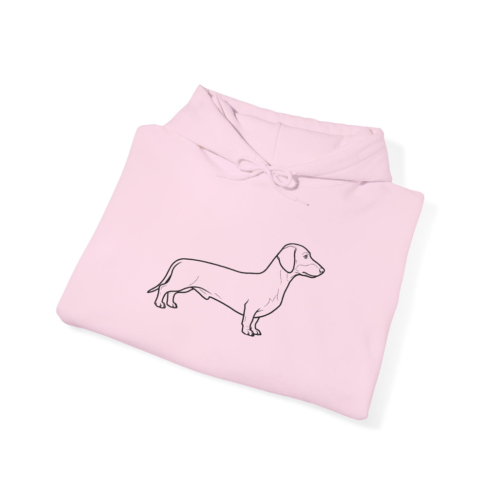 Dachshund Outline Hoodie — Minimalist Wiener Dog Sweatshirt