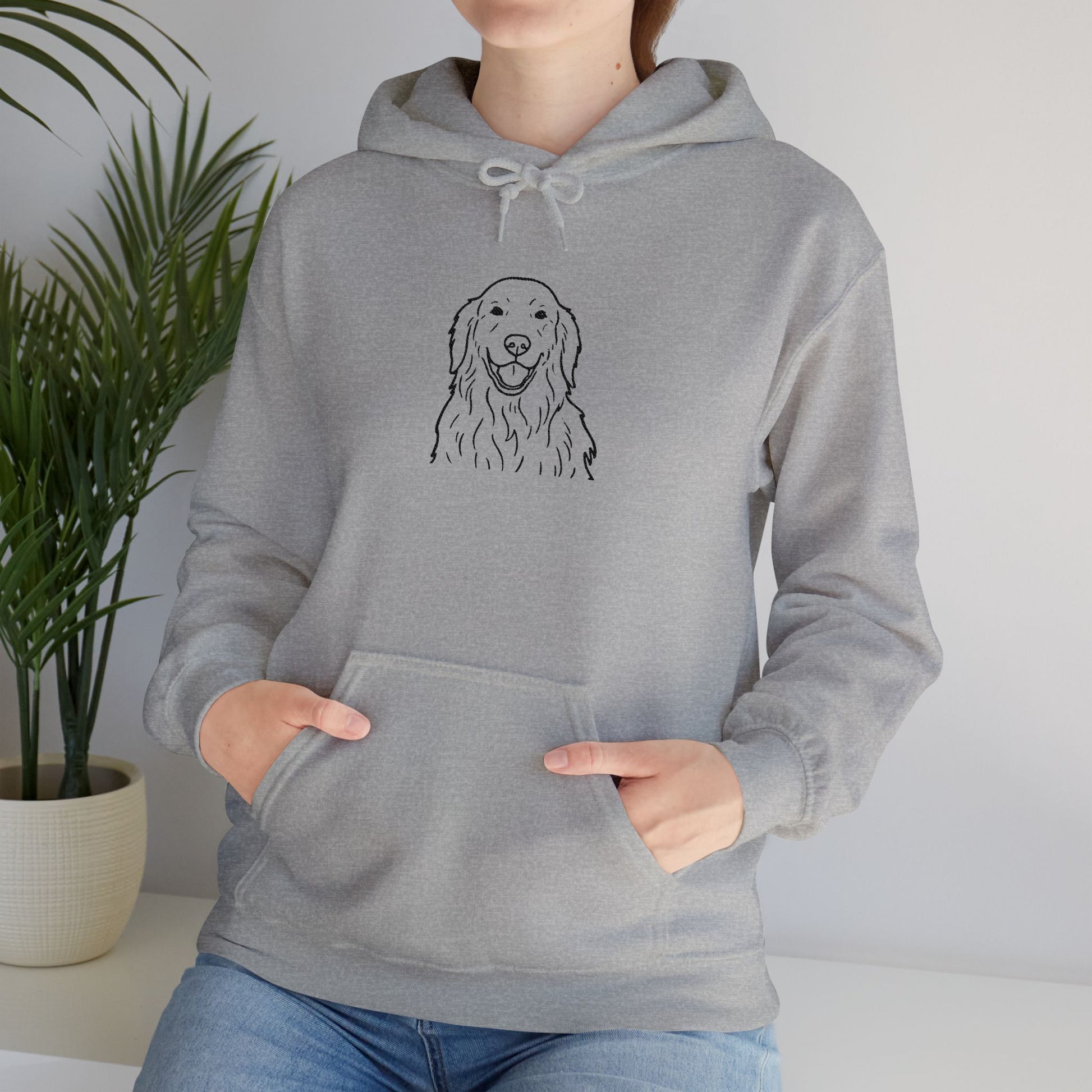 Goldendoodle Line Art Hoodie — Minimal Dog Portrait Sweatshirt