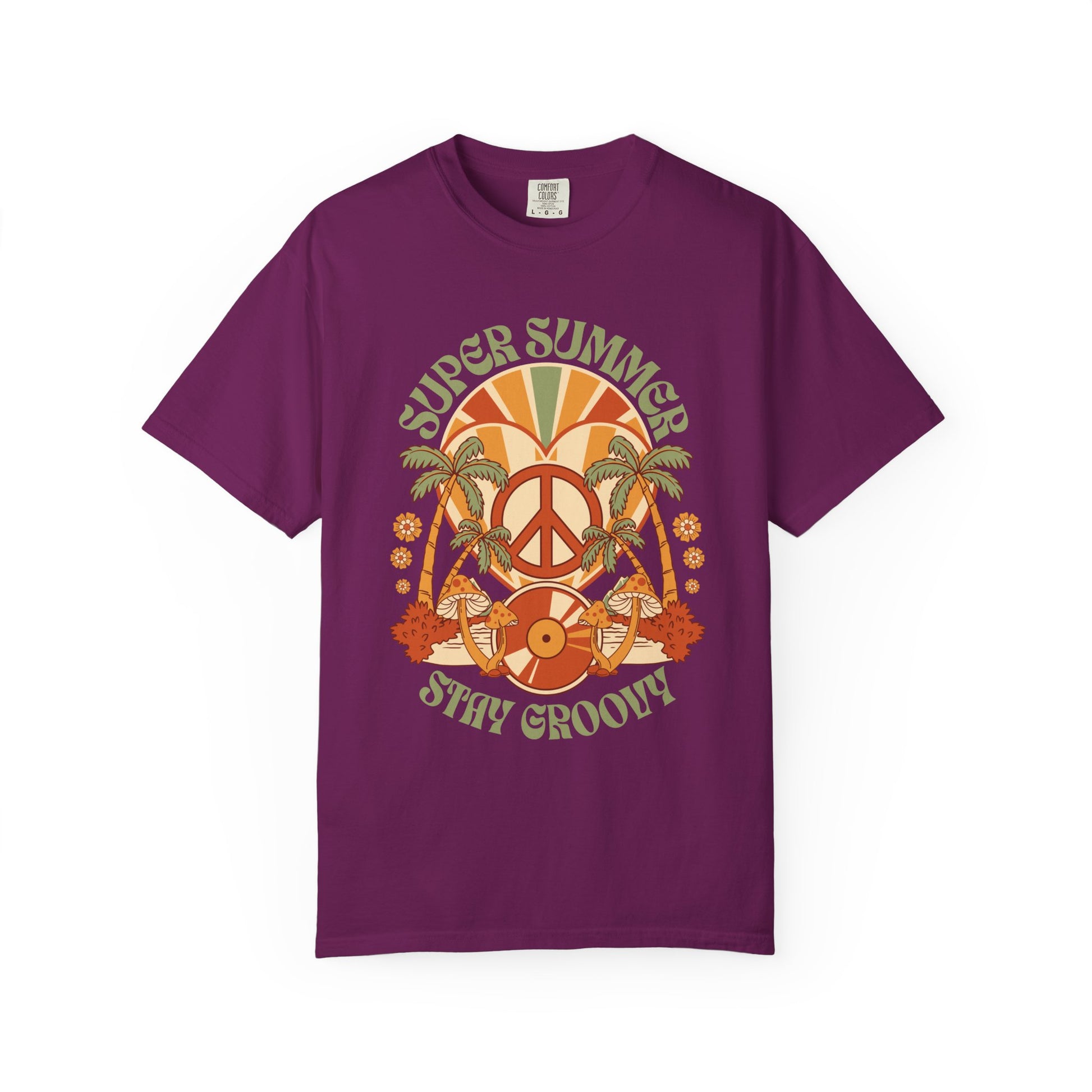 Super Summer Groovy Tee – Peace, Palms & Retro Vibes