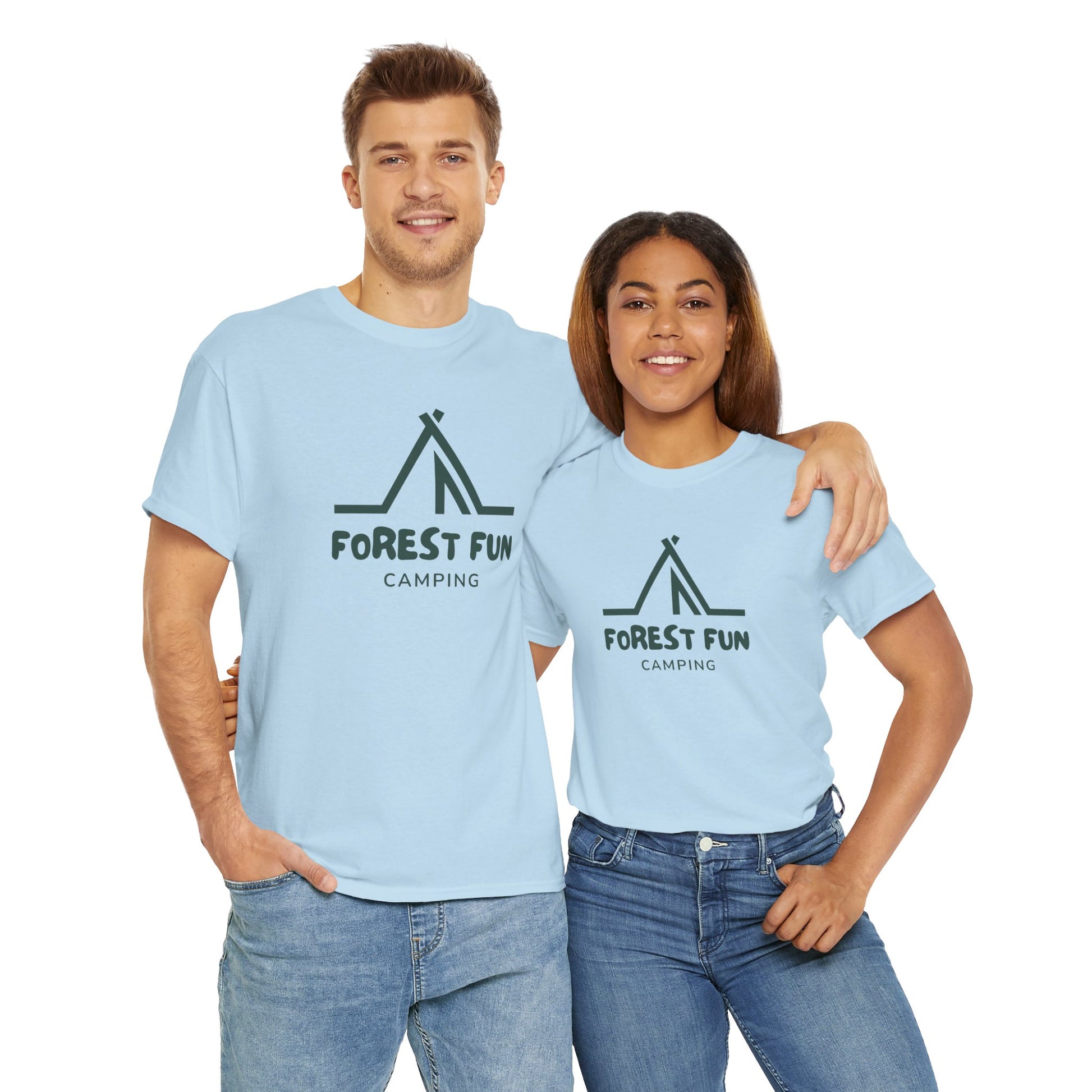 Forest Fun Camping Tee, Unisex Heavy Cotton T-Shirt