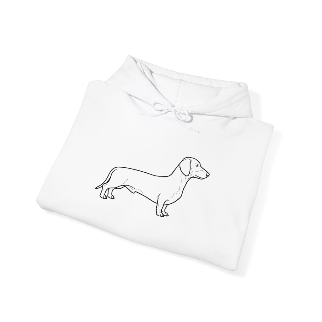 Dachshund Outline Hoodie — Minimalist Wiener Dog Sweatshirt