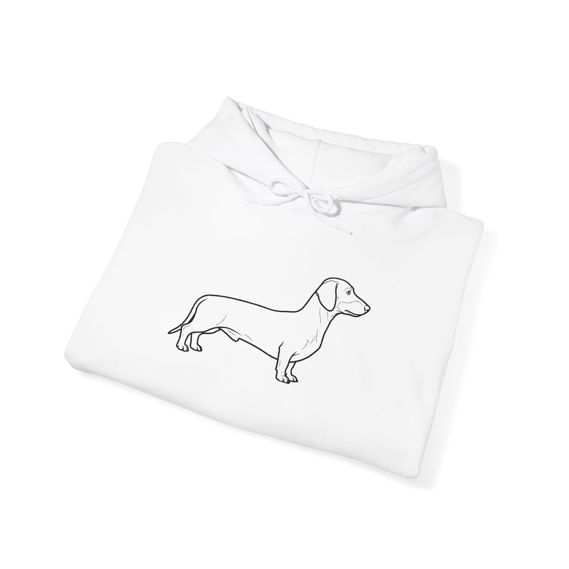 Dachshund Outline Hoodie — Minimalist Wiener Dog Sweatshirt