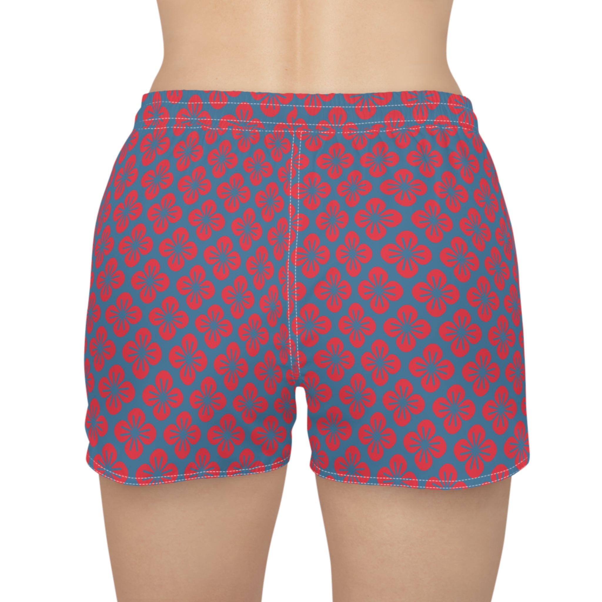 Retro Bloom Beach Board Shorts-Women’s Swim & Surf Shorts