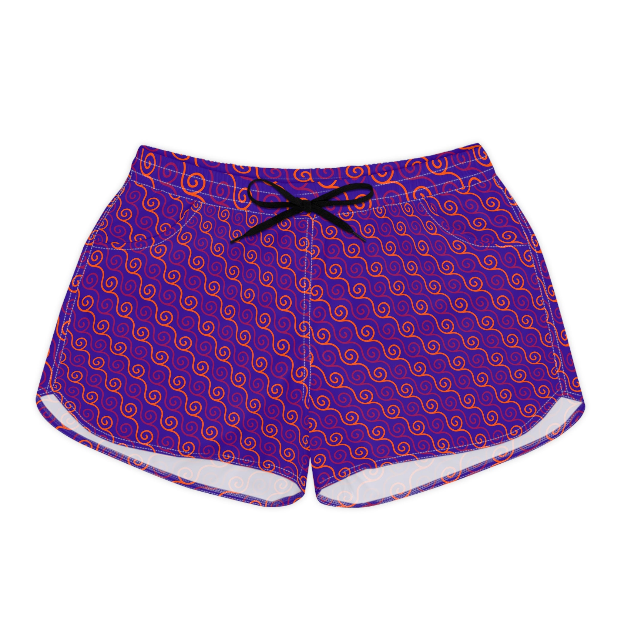 Sunset Spiral Women’s Lounge Shorts-Vibrant Swim, Surf & Beach Shorts