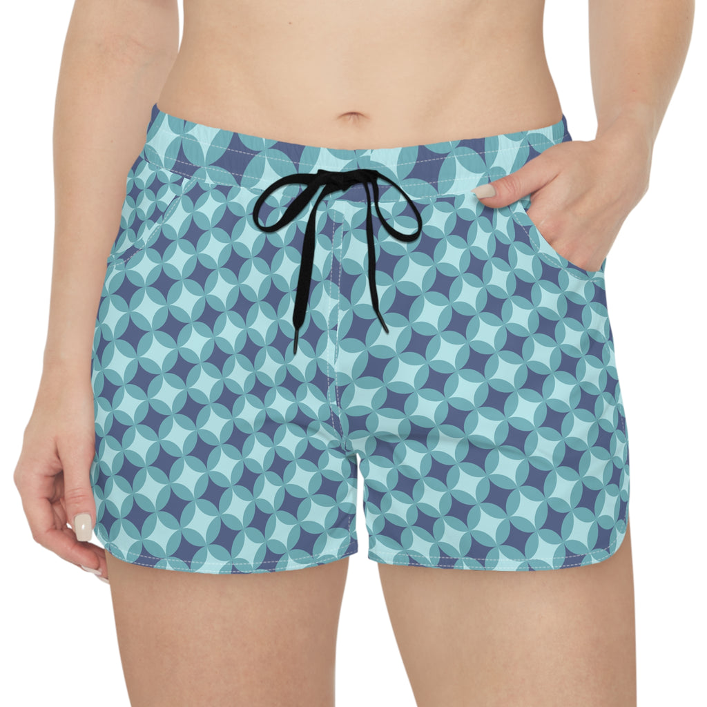 Ocean Bloom Women’s Lounge Shorts-Stylish Swim, Surf & Beach Shorts