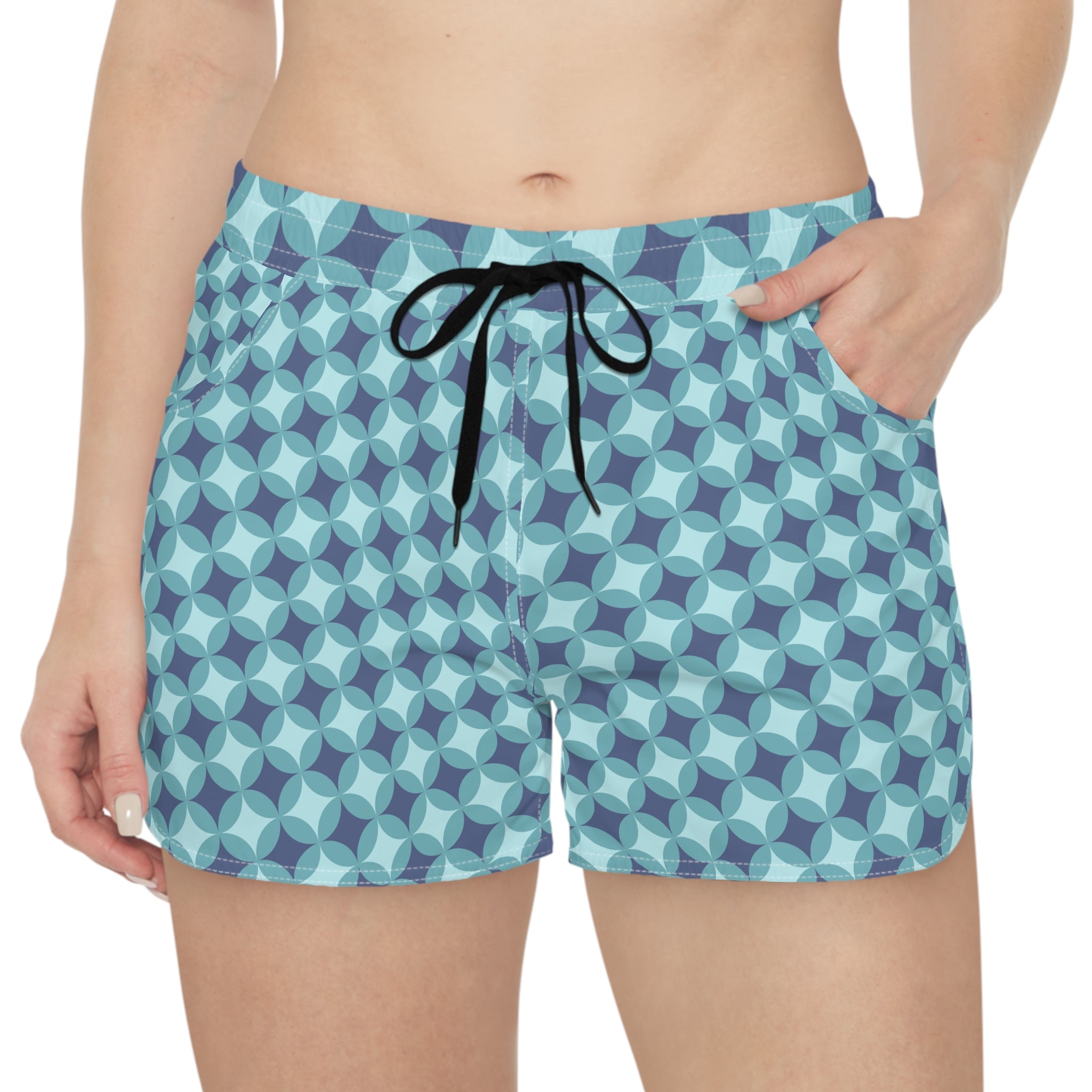 Ocean Bloom Women’s Lounge Shorts-Stylish Swim, Surf & Beach Shorts