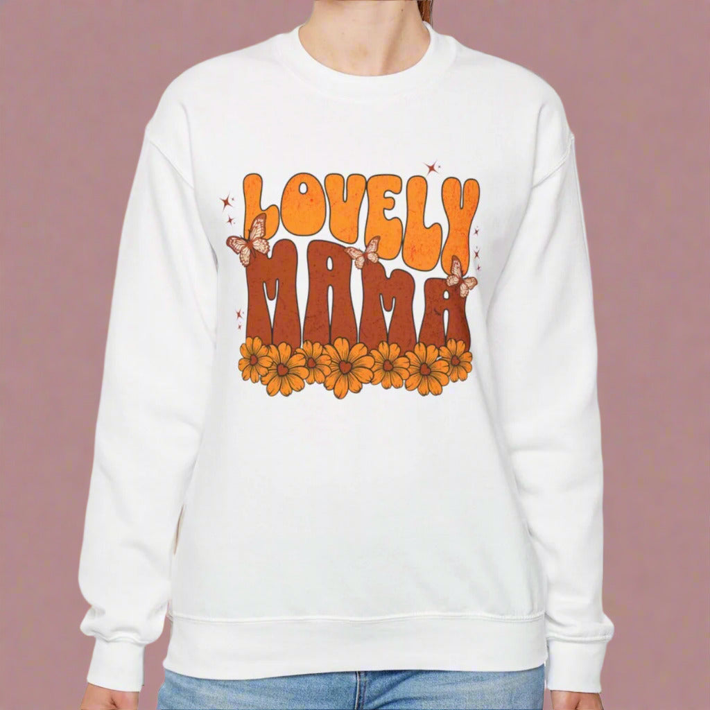 Lovely Mama Floral Crewneck Sweatshirt - Unisex Heavy Blend