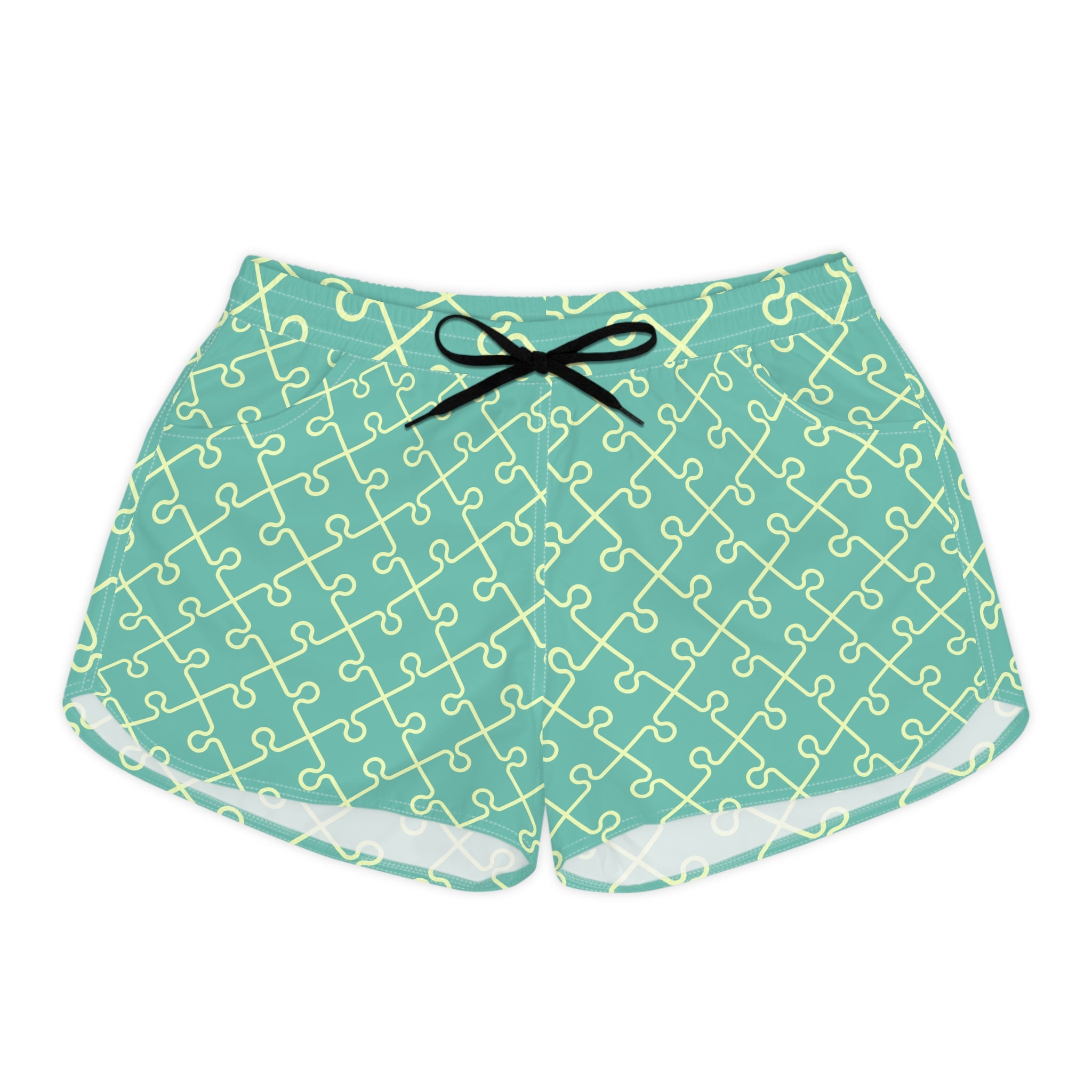 Puzzle Pop Women’s Casual Shorts-Lightweight Swim, Surf & Beach Shorts