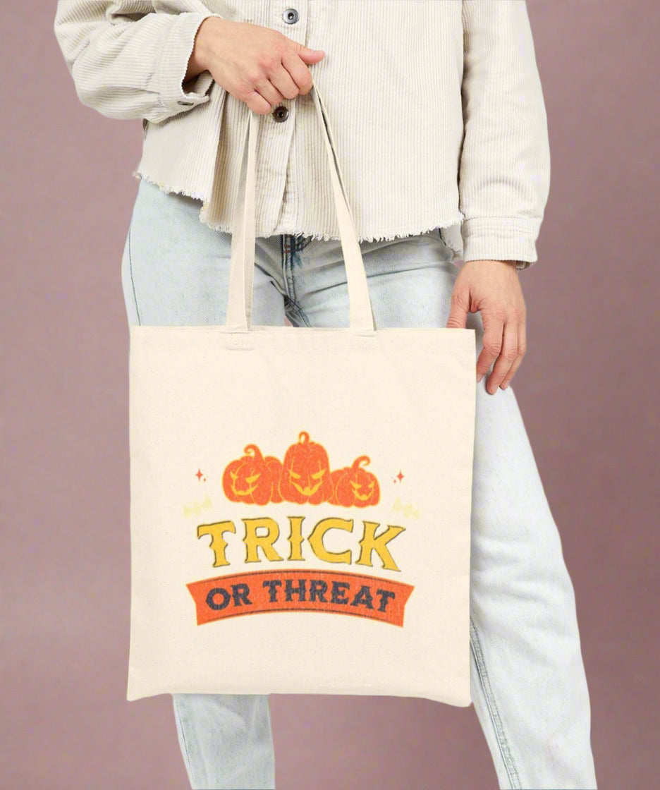 Trick or Threat Pumpkin Tote – Scary Cute & Candy-Approved