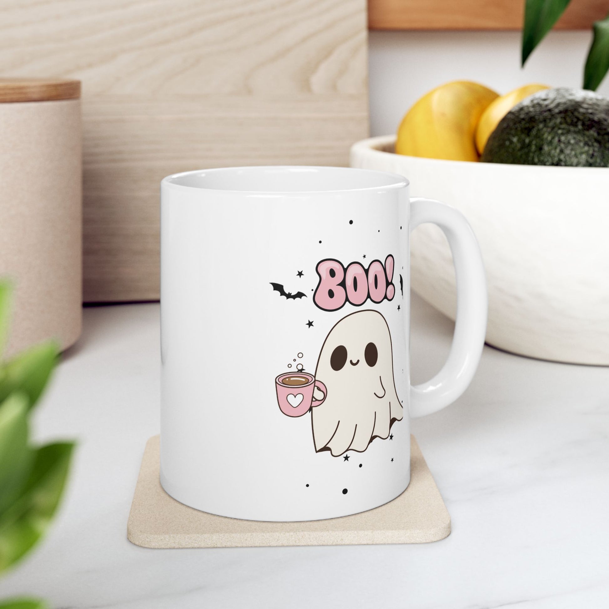 “Boo Brew” Halloween Mug – Cute Ghost Edition