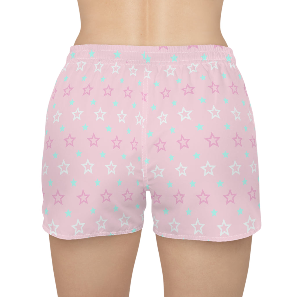 Pink Starry Lounge Shorts — Women's Cute Sleep & Casual Shorts