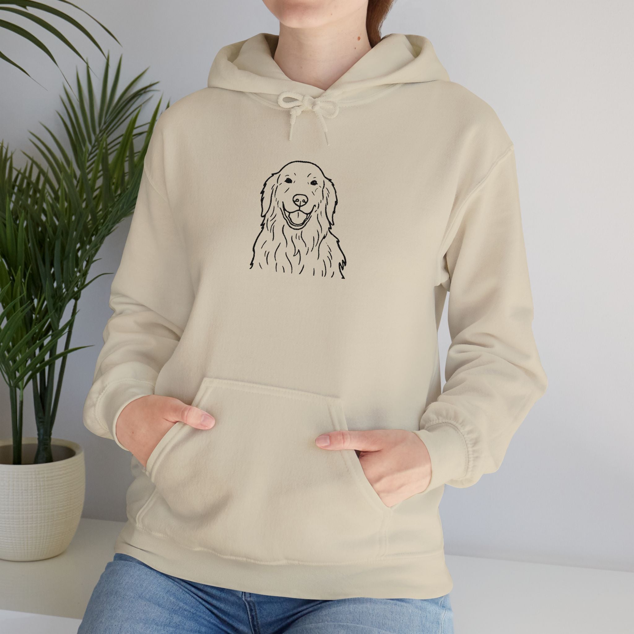 Goldendoodle Line Art Hoodie — Minimal Dog Portrait Sweatshirt