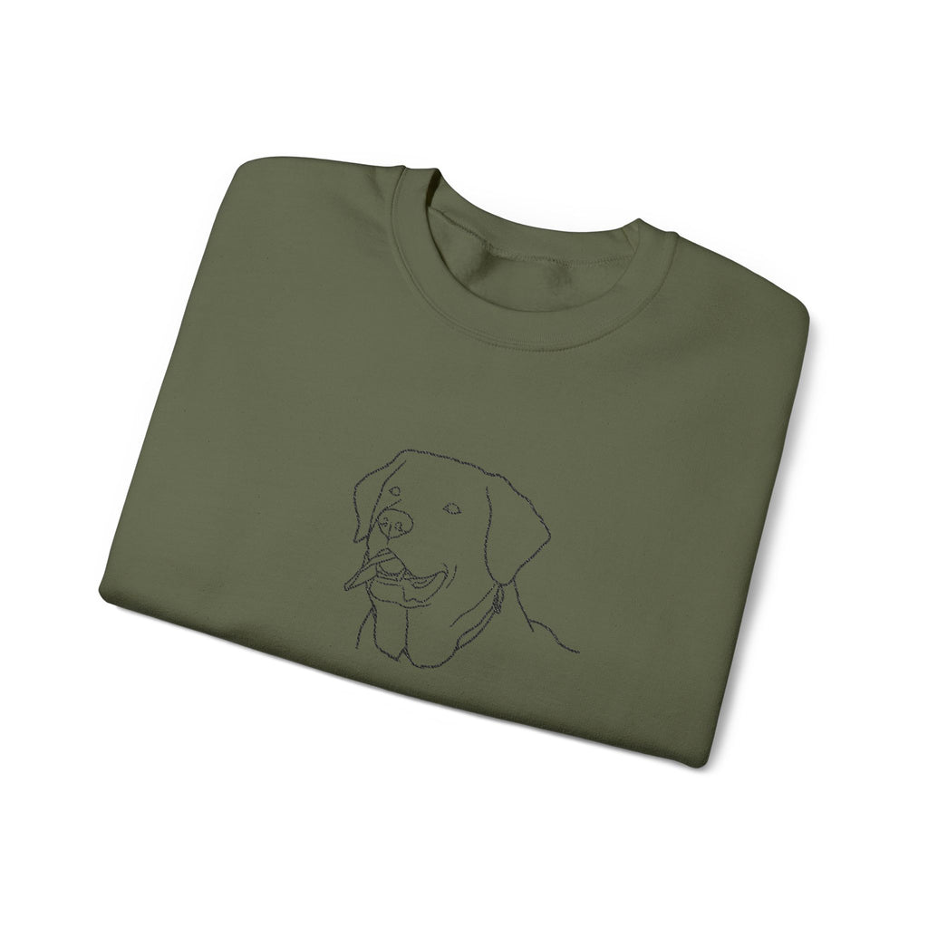 Labrador Love Graphic Crewneck Sweatshirt-Minimal Line Art