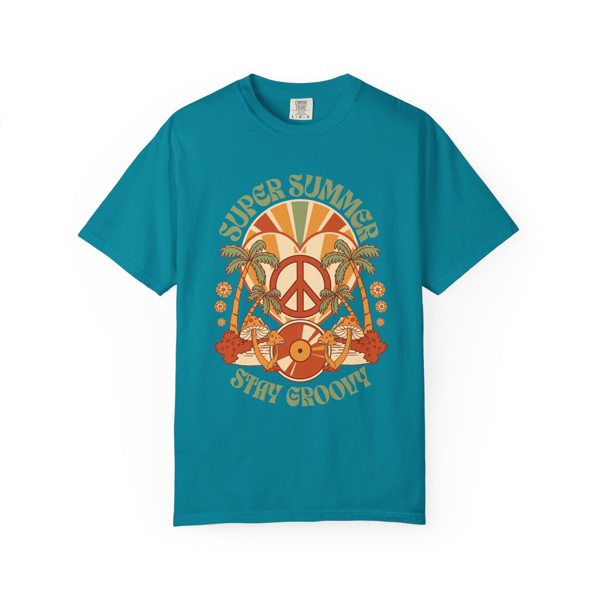 Super Summer Groovy Tee – Peace, Palms & Retro Vibes