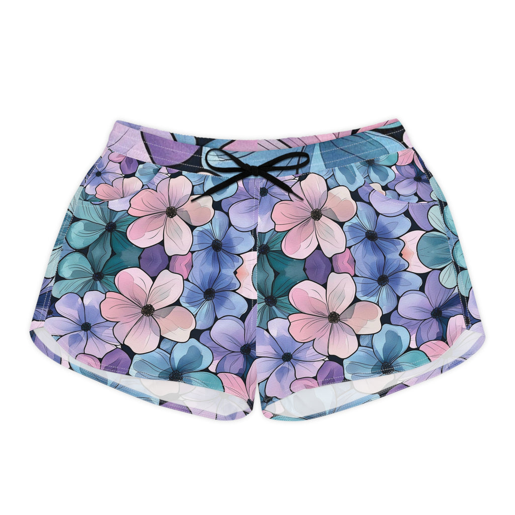 Floral Pastel Lounge Shorts — Women's Casual Flower Print Beach Shorts