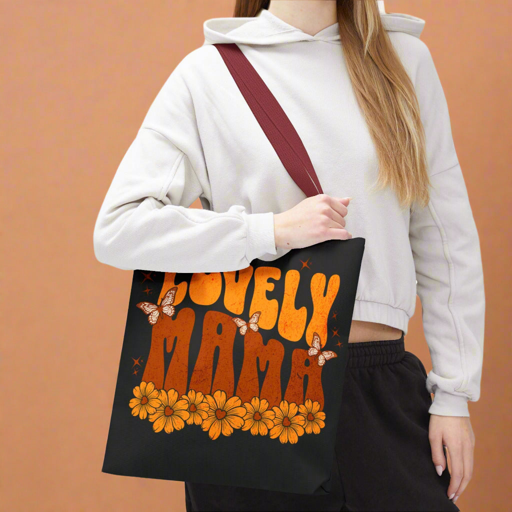 Lovely Mama Tote Bag - Floral Butterflies Design