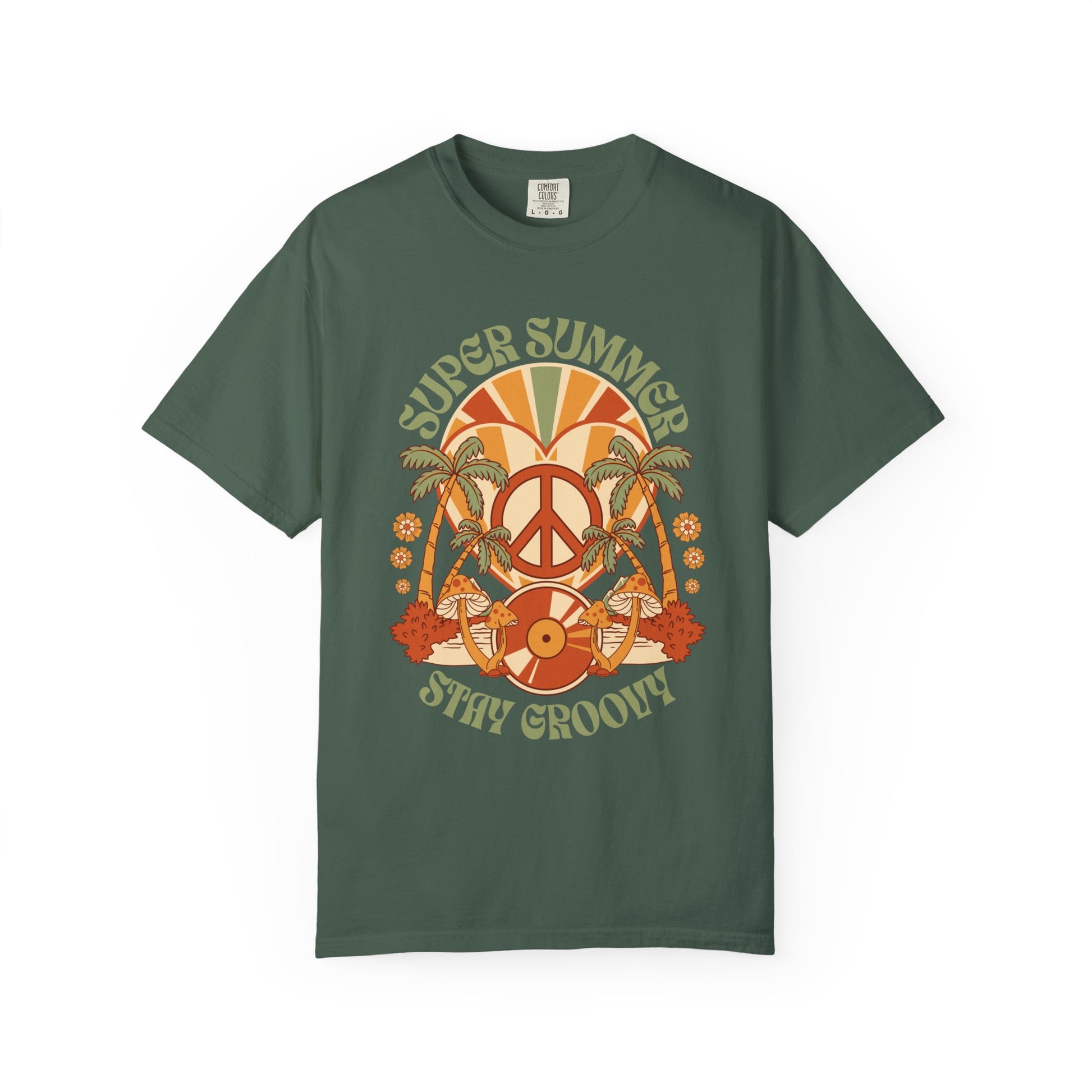Super Summer Groovy Tee – Peace, Palms & Retro Vibes