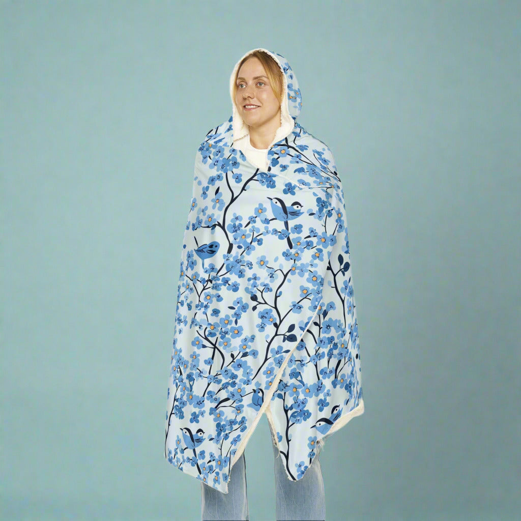 Cozy Floral Snuggle Blanket with Hood