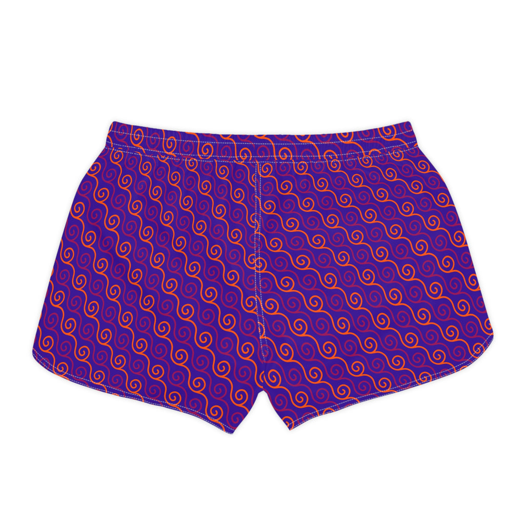 Sunset Spiral Women’s Lounge Shorts-Vibrant Swim, Surf & Beach Shorts