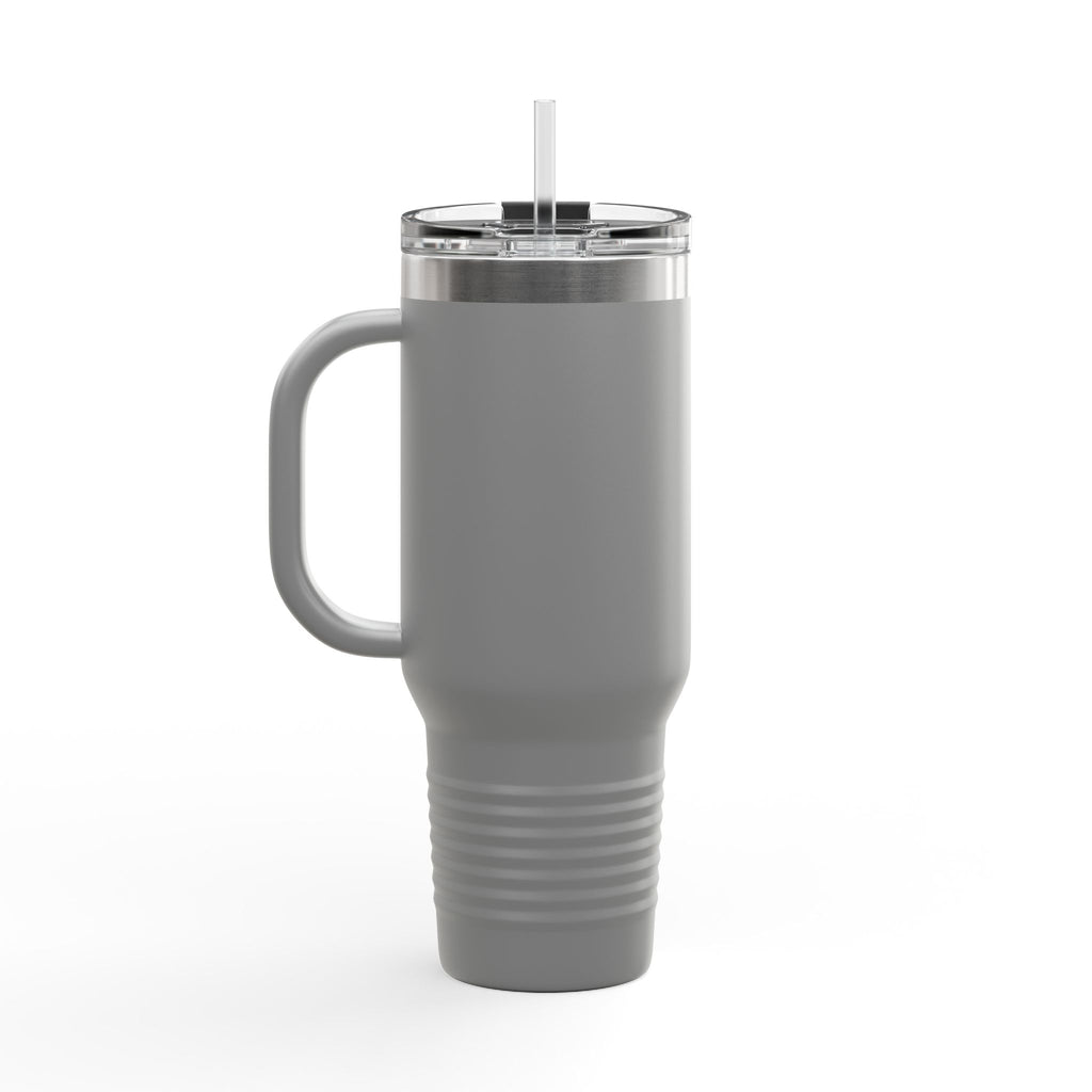 Custom Insulated Coffee Tumbler with Logo, Handle & Straw-Office Business Card Tumbler