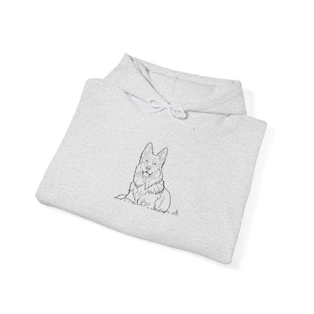 The Shepherd’s Watch Comfort Hoodie  - Minimalist Dog Line Art