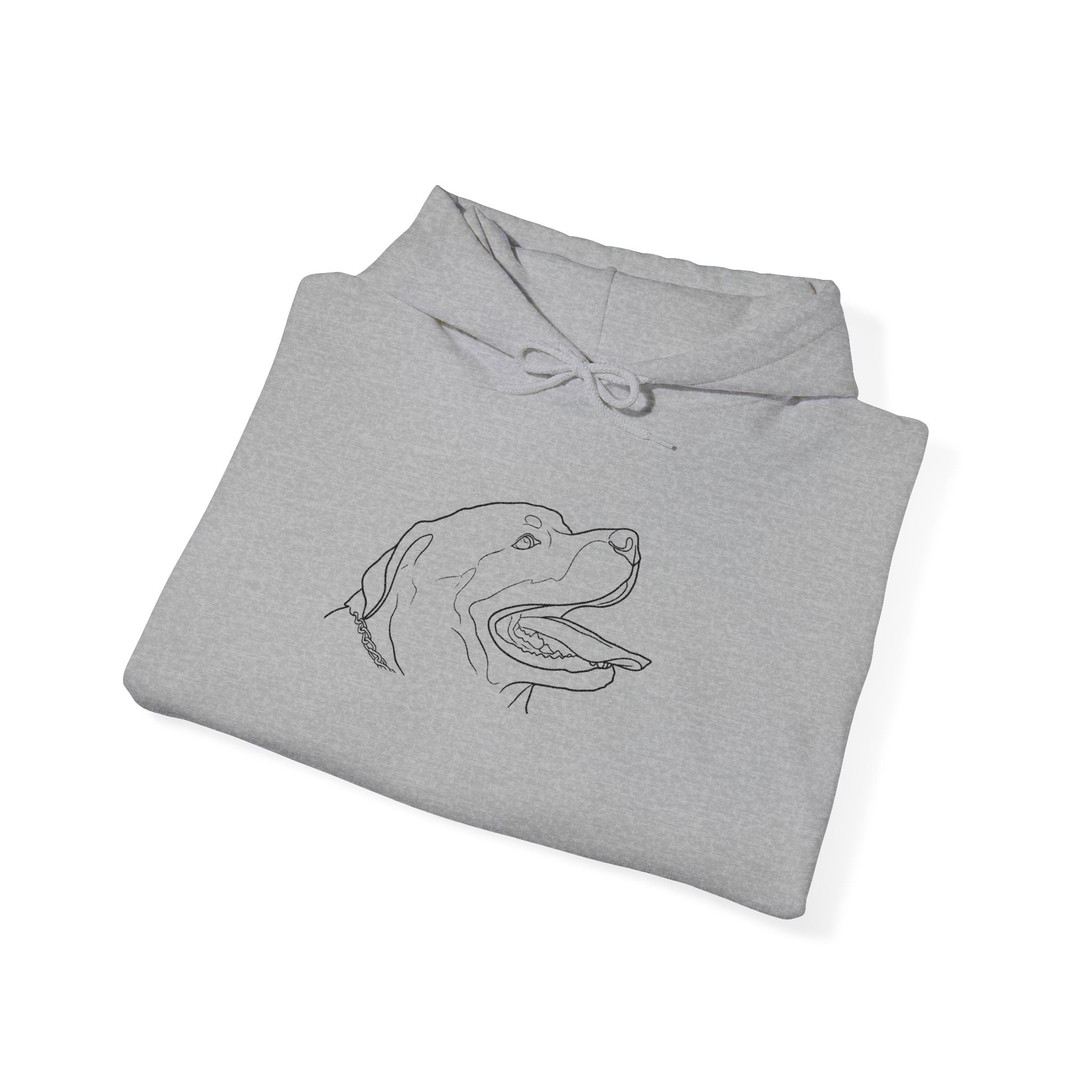 The Rottie Snuggle Unisex Hoodie –Graphic Minimal Dog Line Art