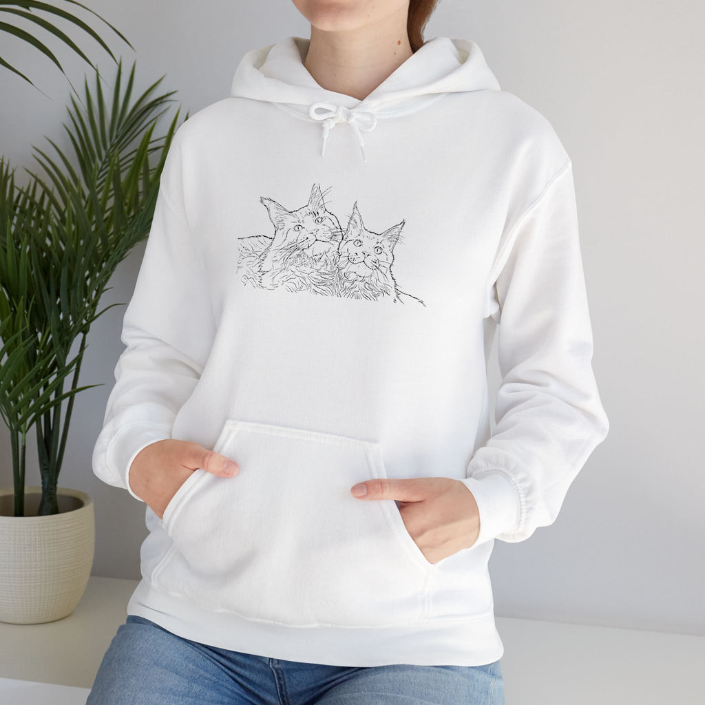 Triple Cat Chaos Hoodie – Custom Embroidered Cozy Fit