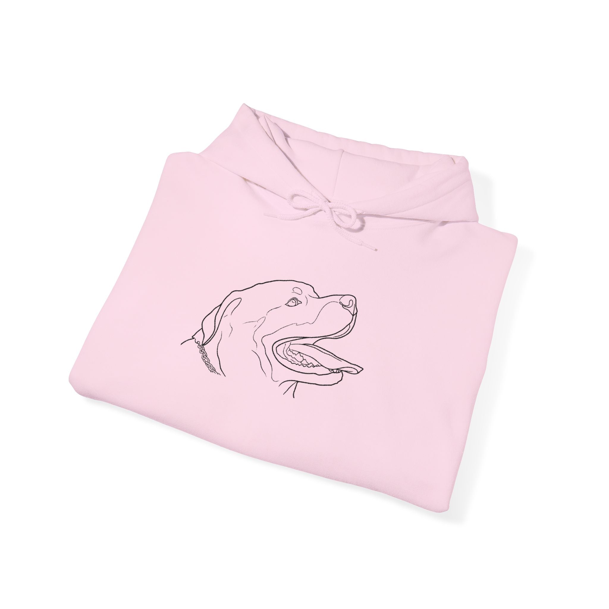 The Rottie Snuggle Unisex Hoodie –Graphic Minimal Dog Line Art